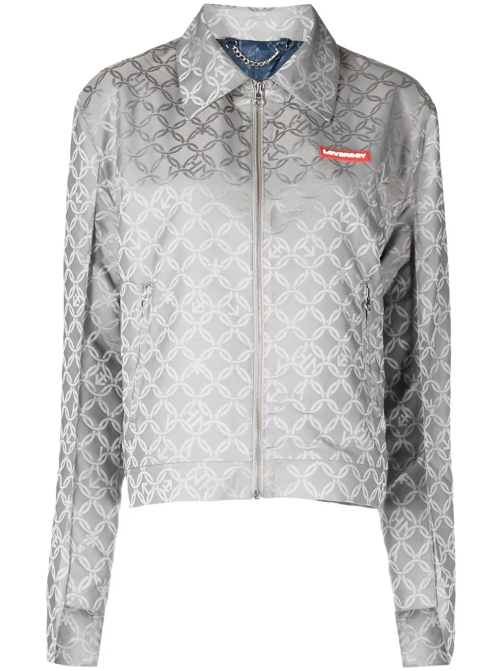 

Charles Jeffrey Loverboy chest logo-patch detail jacket - Grey