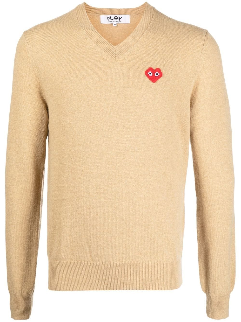 

Comme Des Garçons Play heart-motif V-neck jumper - Brown