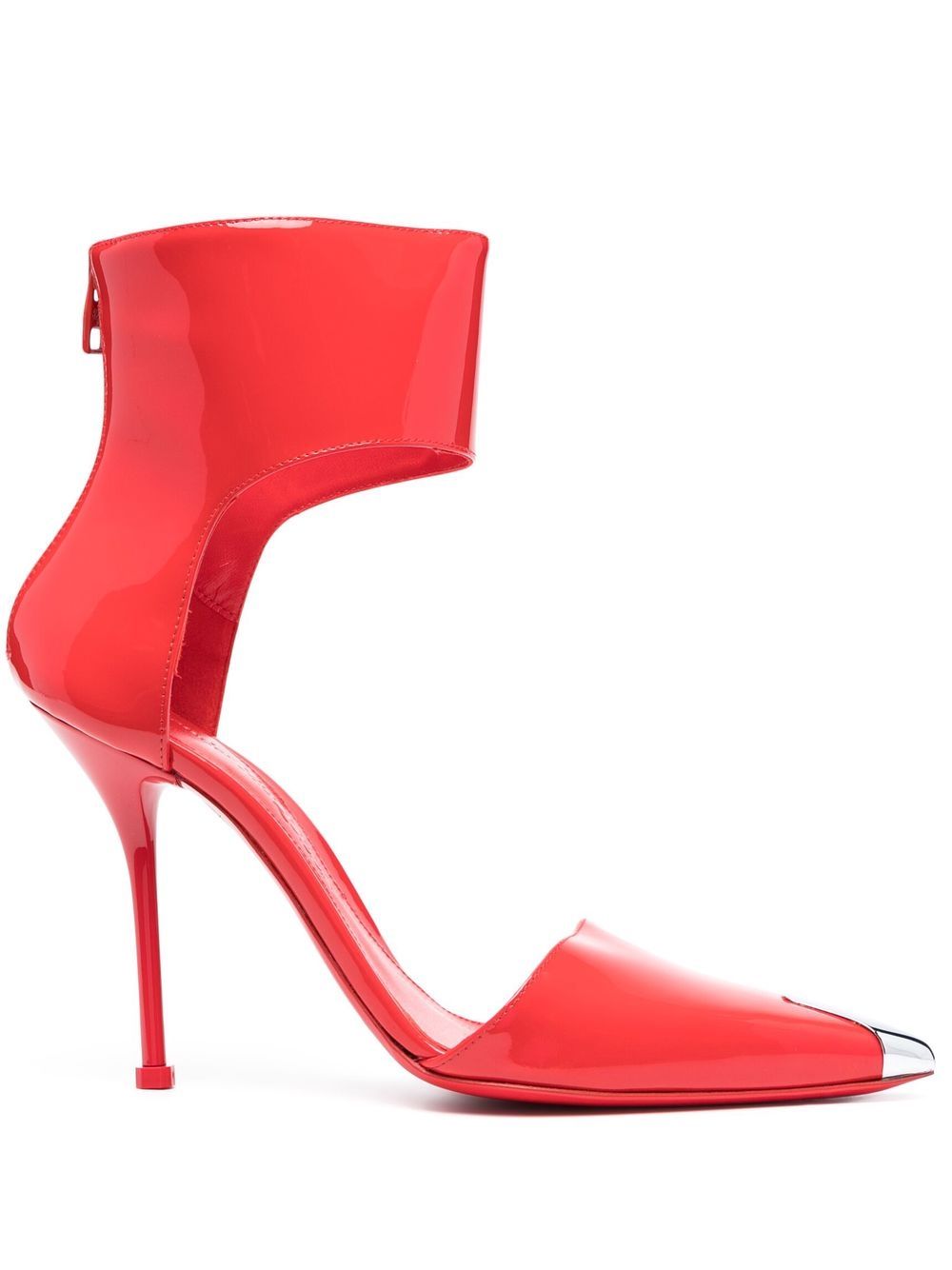 alexander mcqueen escarpins à fini métallisé 115 mm - rouge