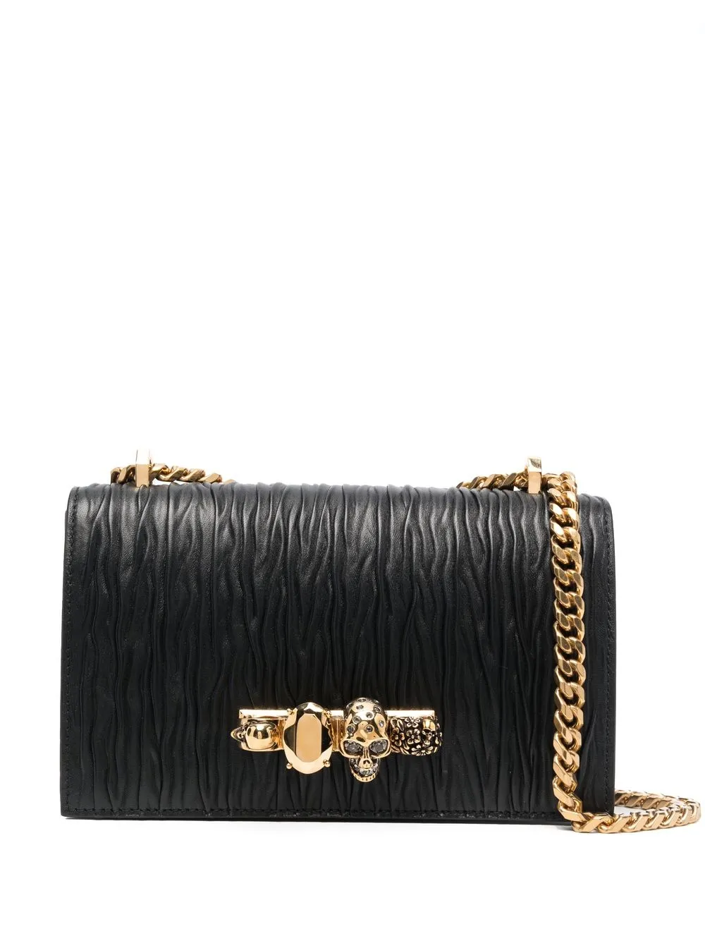 

Alexander McQueen Jewelled leather crossboby bag - Black