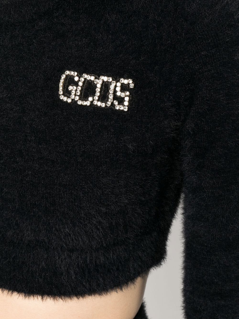 Shop Gcds Crystal-logo Cropped Jumper In Schwarz