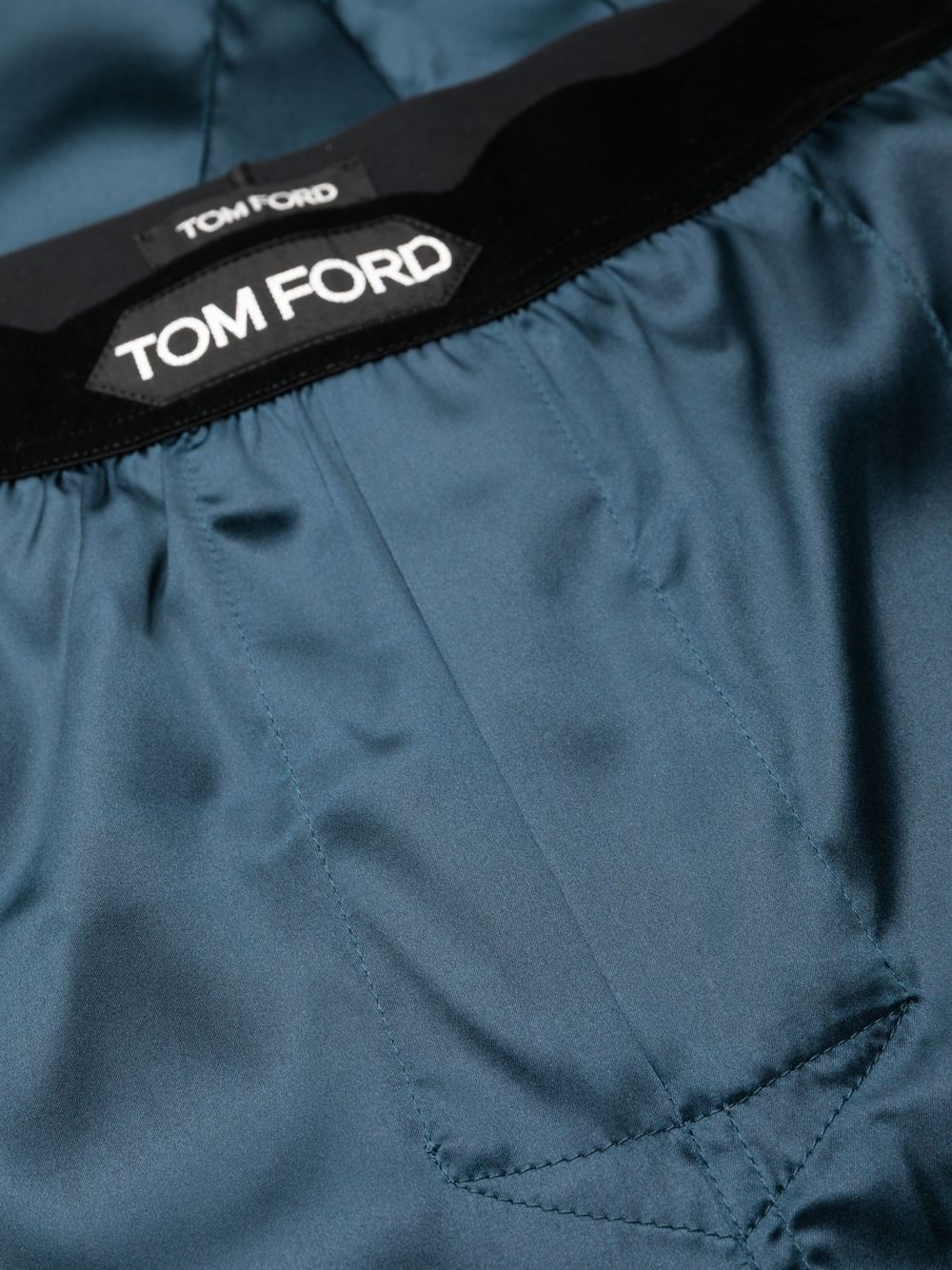 Shop Tom Ford Tailored Silk Pajama Bottoms In Blue
