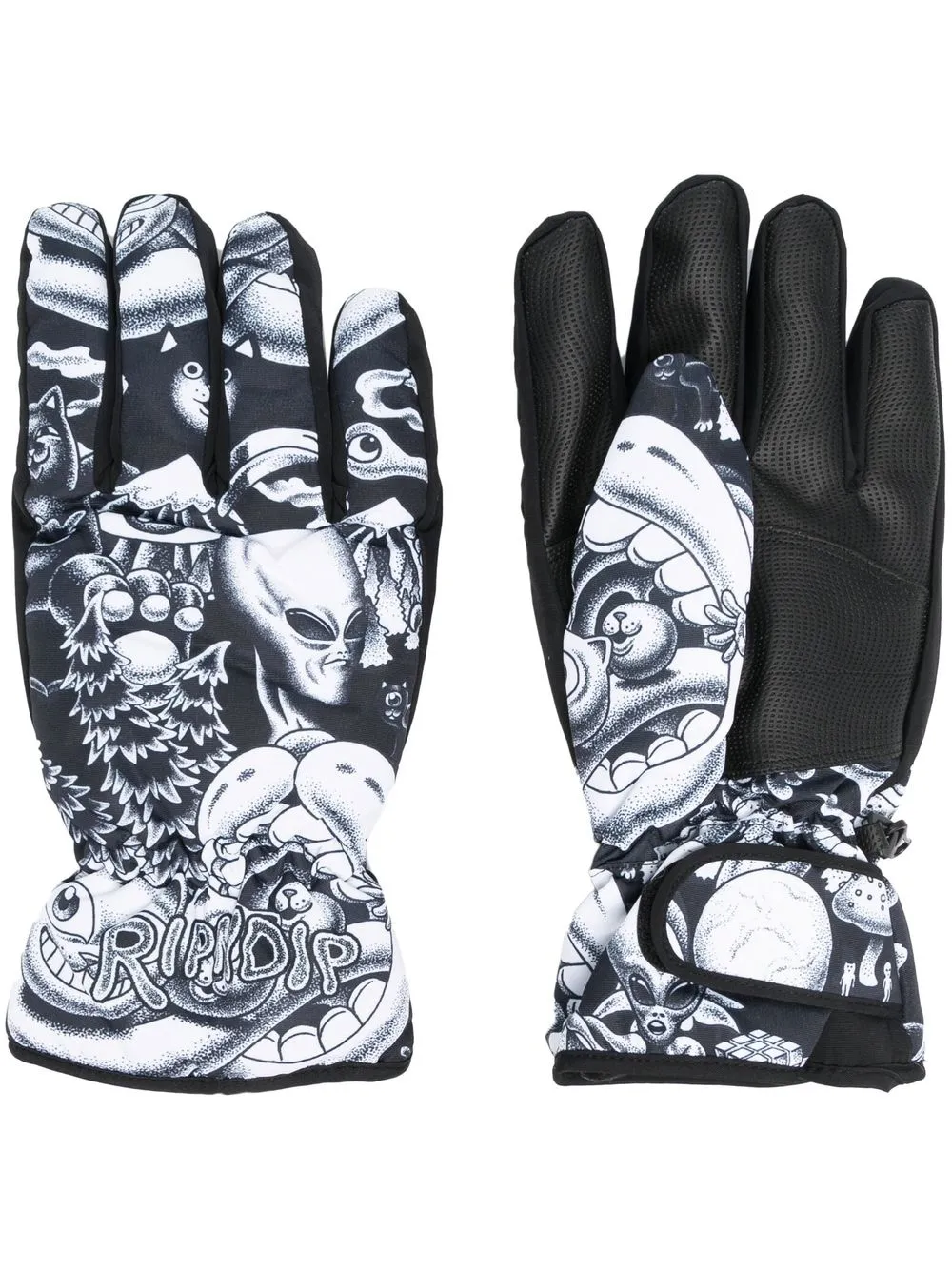 

Ripndip graphic-print gloves - Negro