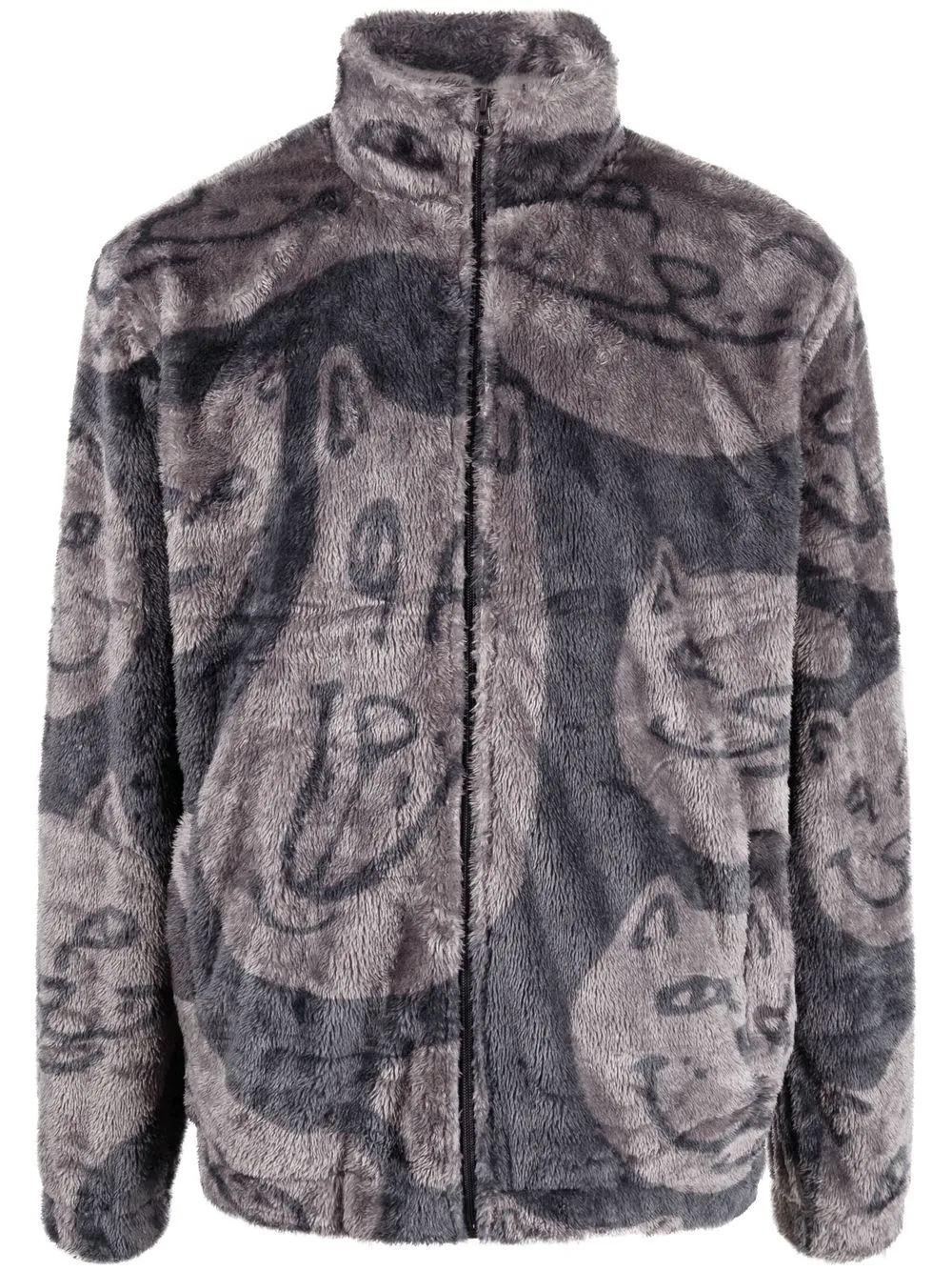 

Ripndip Many Faces zip-up sherpa sweatshirt - Grey