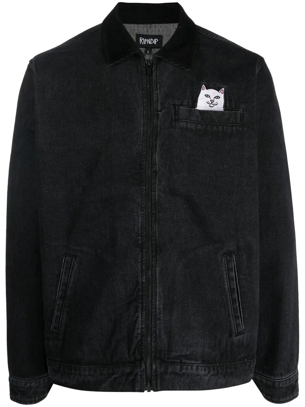 

Ripndip cat-embroidered denim jacket - Negro