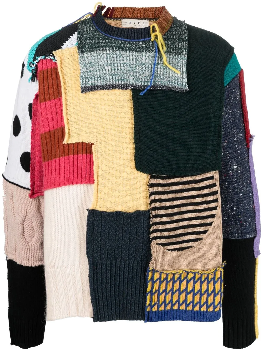 Paura Patchwork Crew Neck Jumper - Farfetch