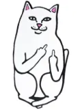 Ripndip Lord Nermal cat-shaped rug - White