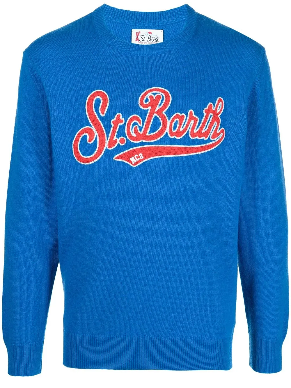 

MC2 Saint Barth intarsia-knit logo knitted jumper - 17 BLUE