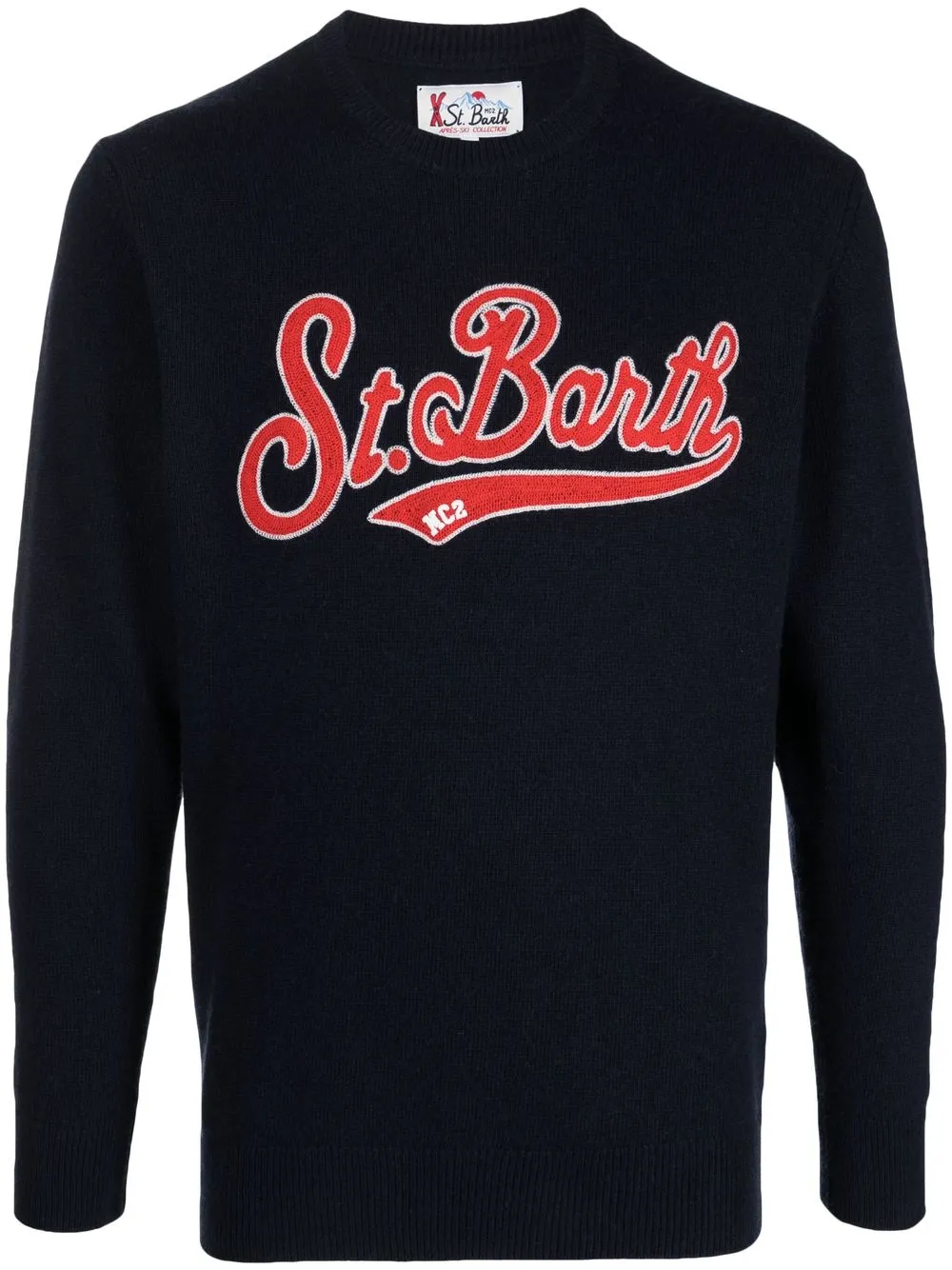 

MC2 Saint Barth logo-patch sweater - Blue