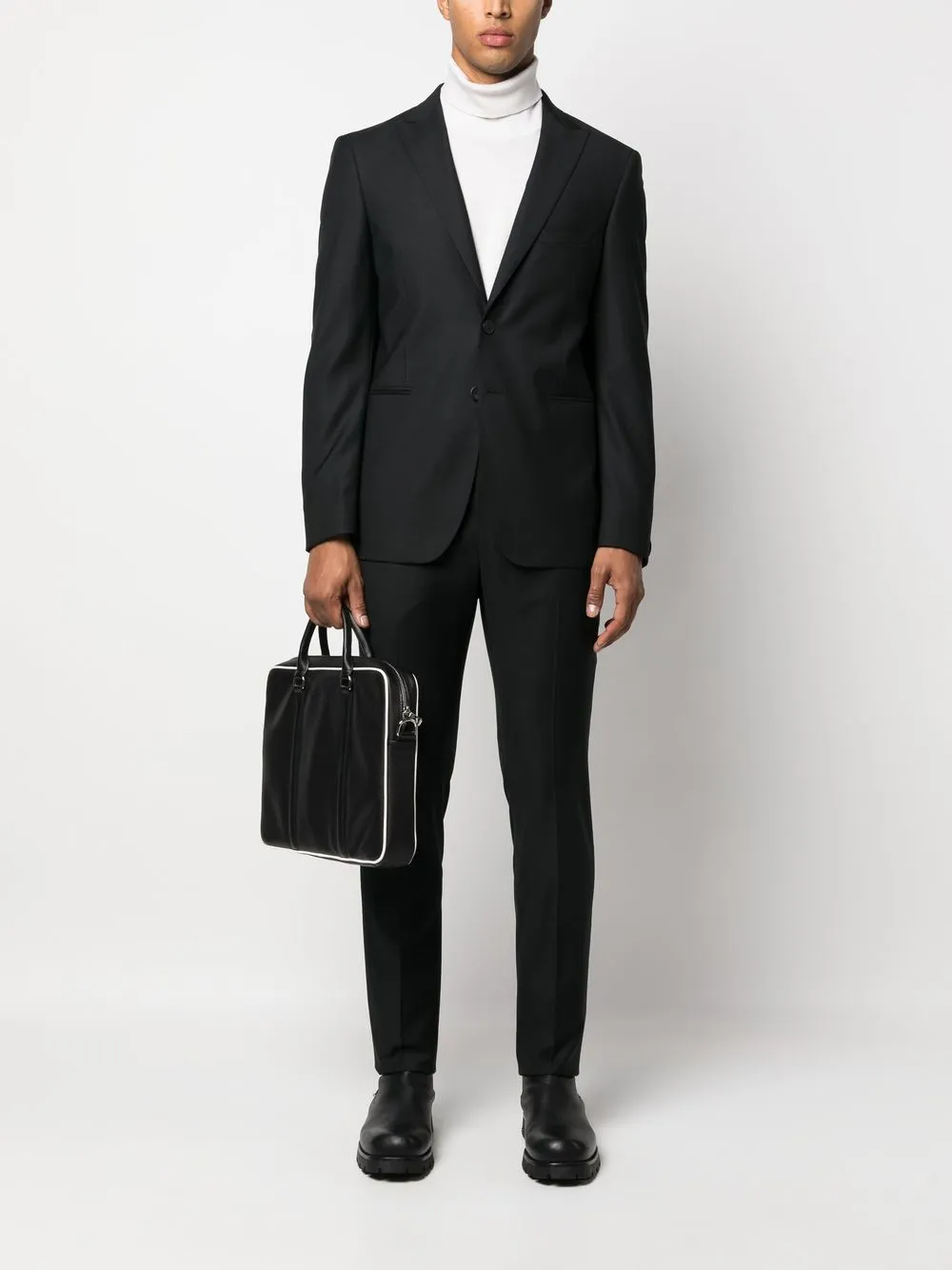 Longchamp Le Foulonné© leren aktetas - Zwart