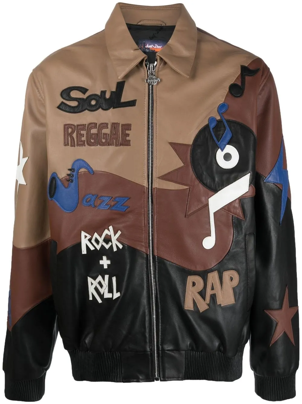 

Just Don lambskin patchwork jacket - Brown