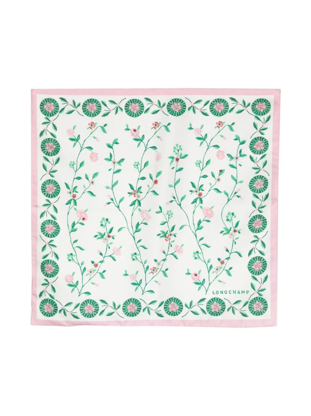 

Longchamp floral silk scarf - Pink