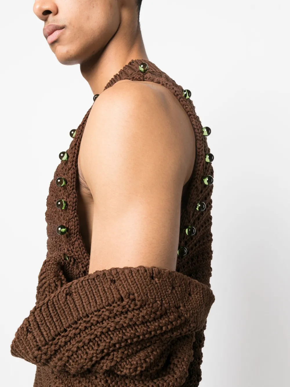 Namacheko crochet-knit Layered Cotton Jumper - Farfetch