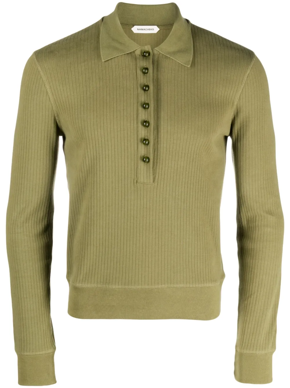 Namacheko Samira Long-sleeve Polo Shirt In Green | ModeSens