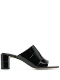 BY FAR crocodile-effect sandals - Black