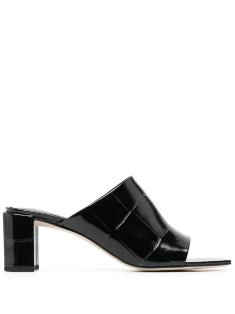 BY FAR crocodile-effect sandals