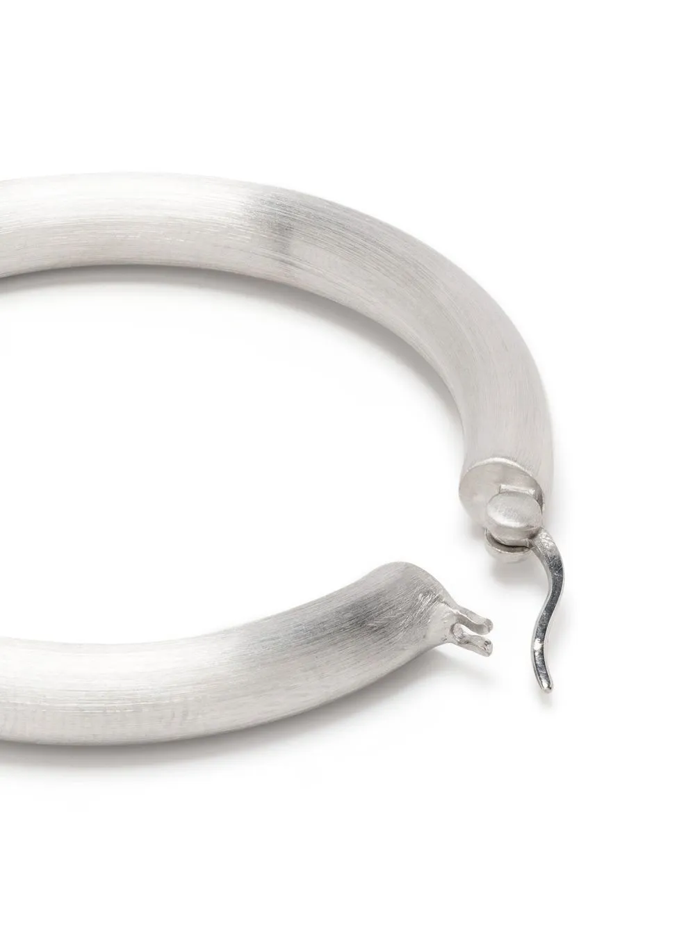 Tom Wood Classic Thick Satin XL Hoop Earrings | Silver