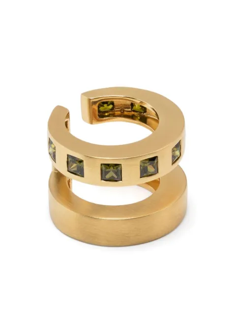 Tom Wood Arch Zirconia Double cuff earrings