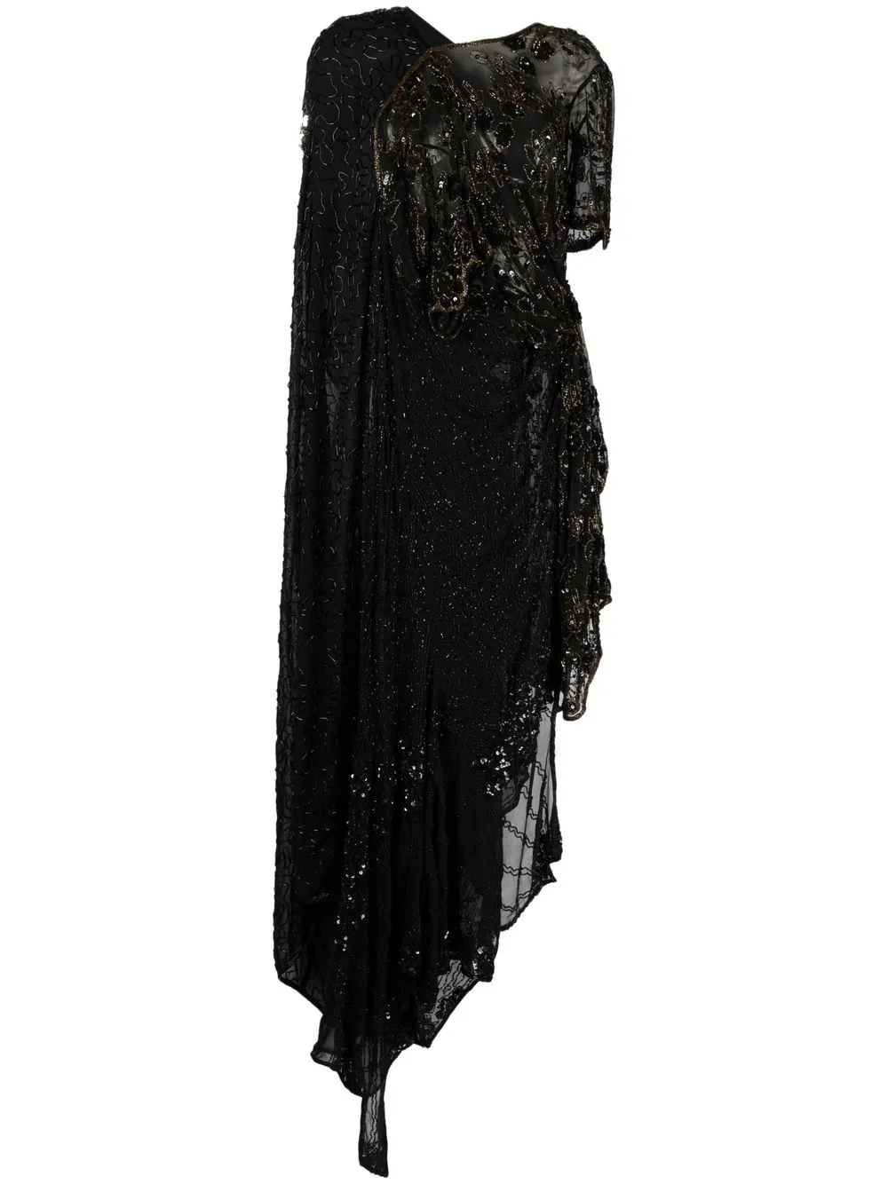 

Balenciaga asymmetric sequin gown - Black
