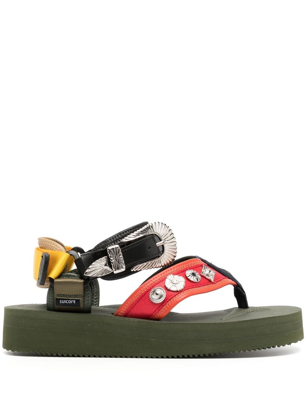 Suicoke Tono By Toga Studded Sandals In Green
