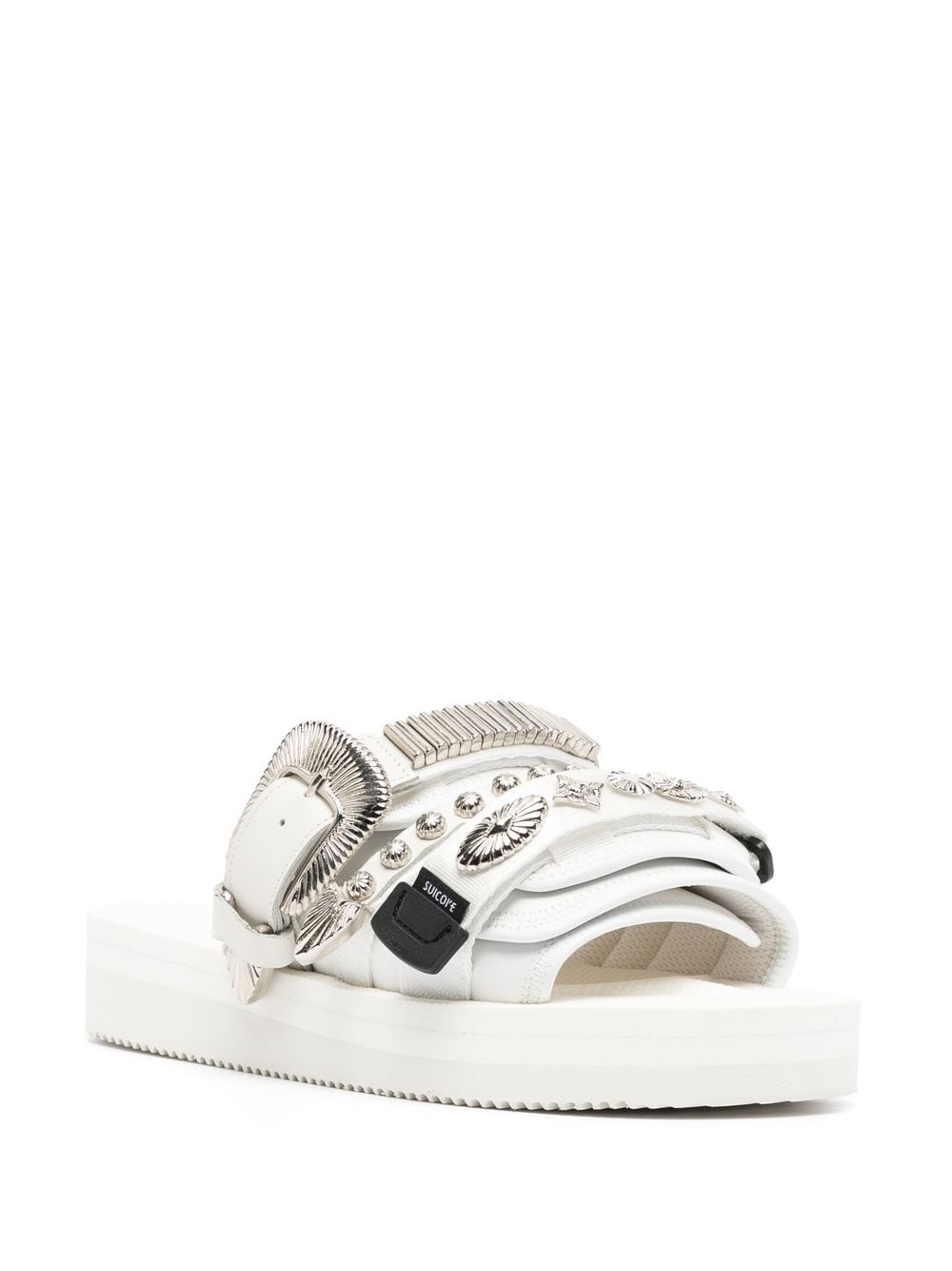 Shop Suicoke Moto By Toga Embellished Sandals In White