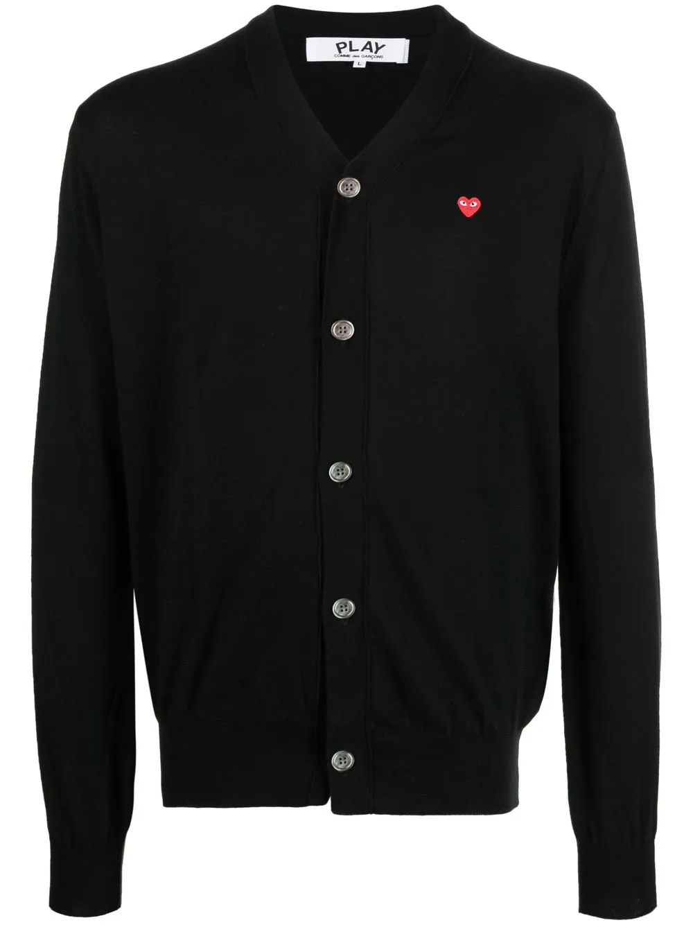 

Comme Des Garçons Play heart-patch cotton cardigan - Black