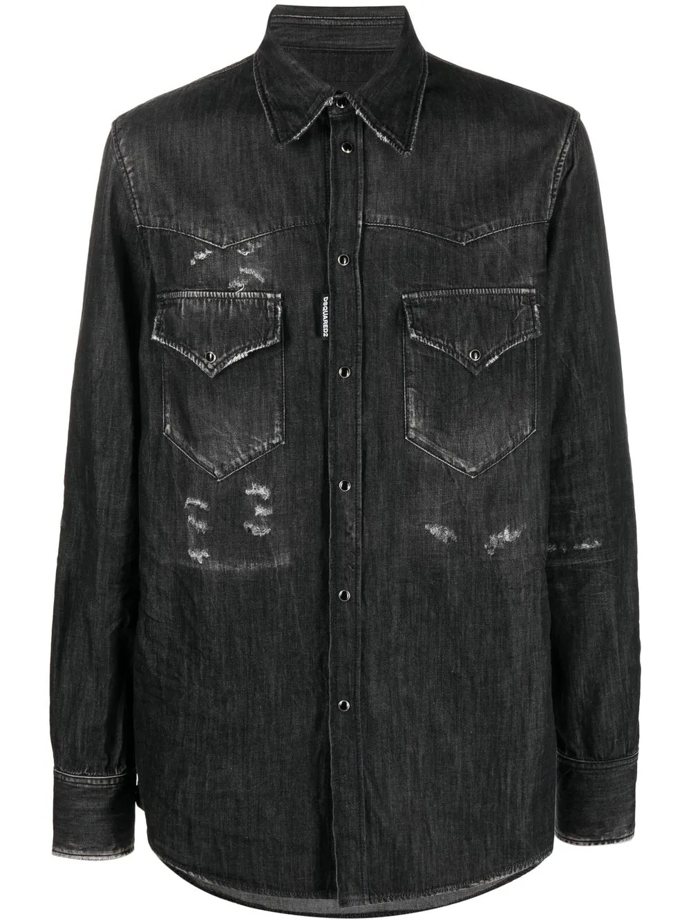

Dsquared2 distressed-finish denim shirt - Black