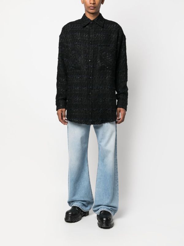 Faith Connexion Light blue Over sized tweed shirt - Luxed