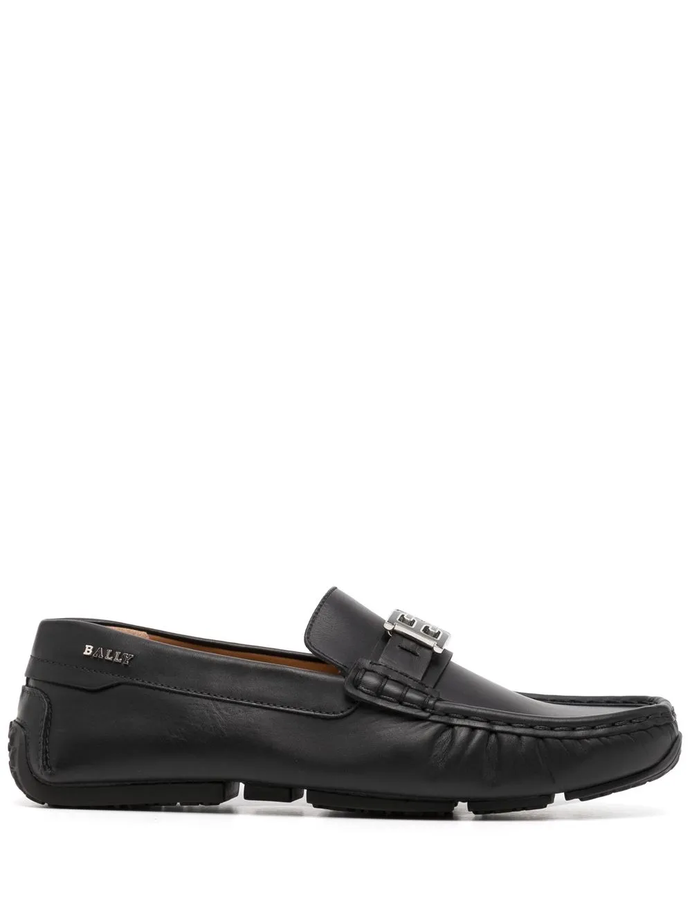 

Bally logo-plaque leather loafers - Black