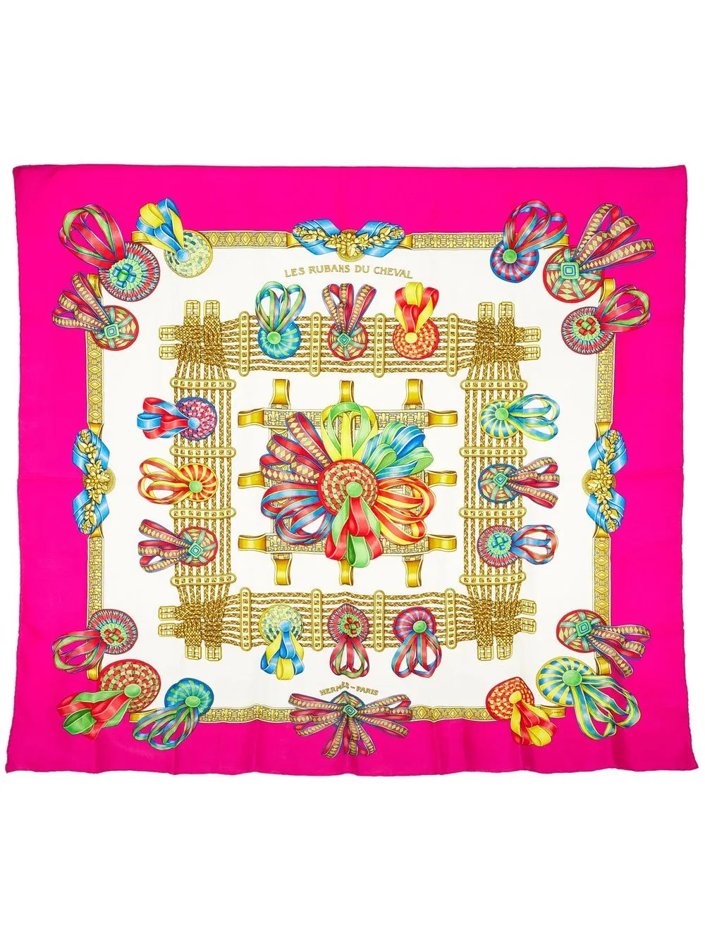 

Hermès pre-owned Les Rubans De Cheval silk scarf - Pink