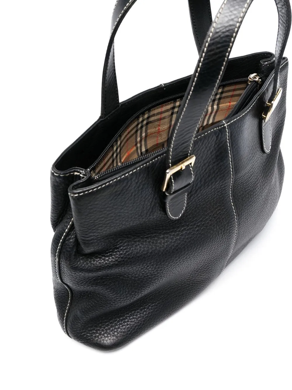 Preowned Burberry Tophandle Tote Bag In Black ModeSens