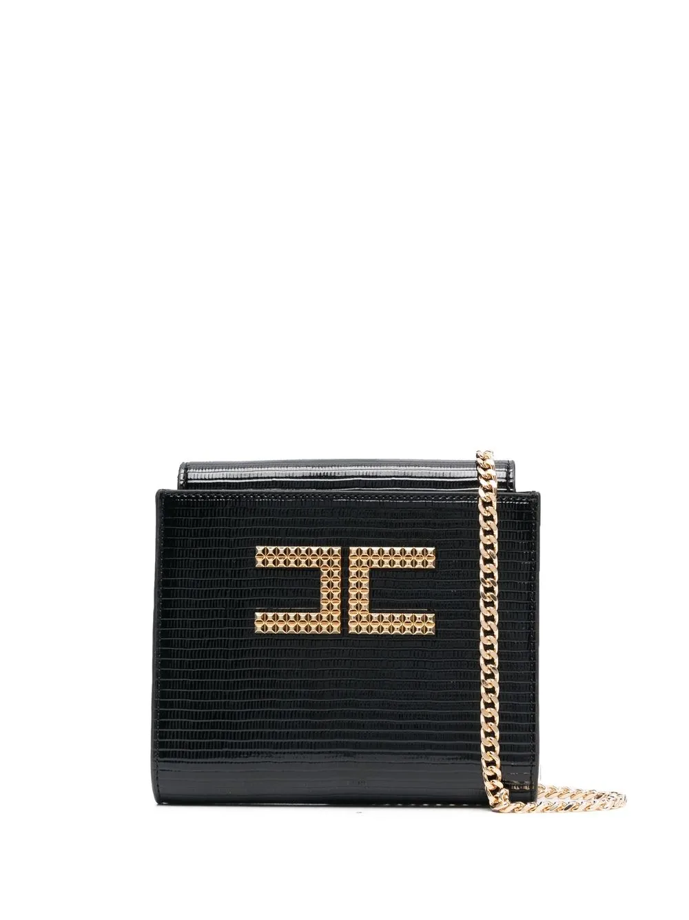 

Elisabetta Franchi lizard-skin effect clutch bag - Black