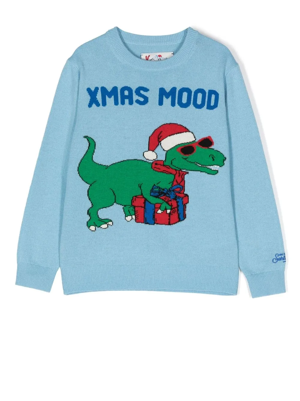 

MC2 Saint Barth Kids Christmas-print. crew neck sweatshirt - Blue