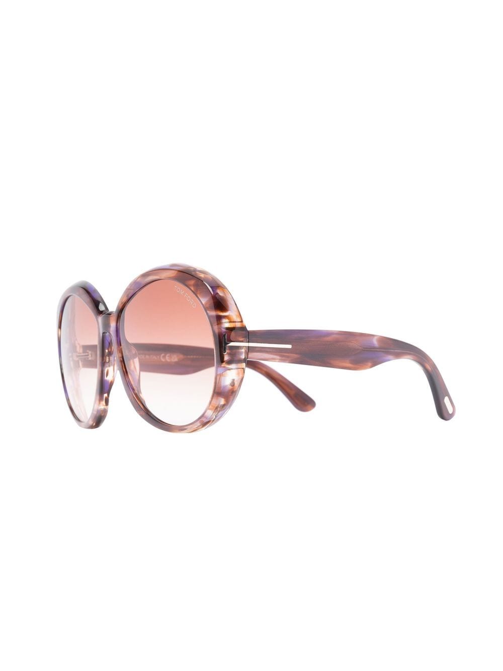 Image 2 of TOM FORD Eyewear marbled round-frame sunglasses