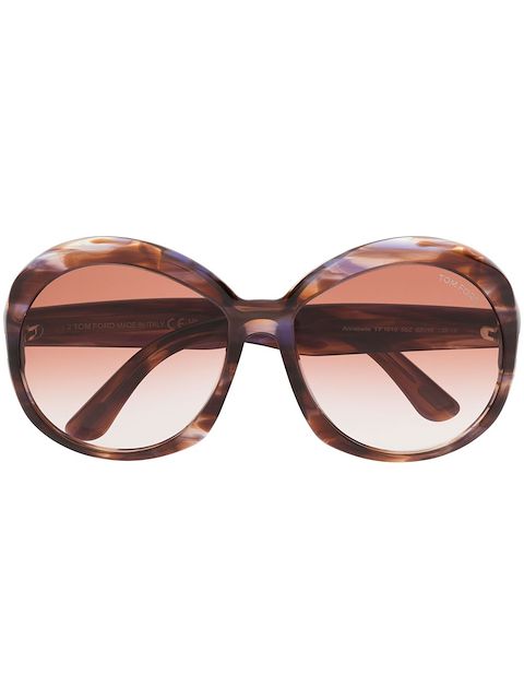 TOM FORD Eyewear marbled round-frame sunglasses