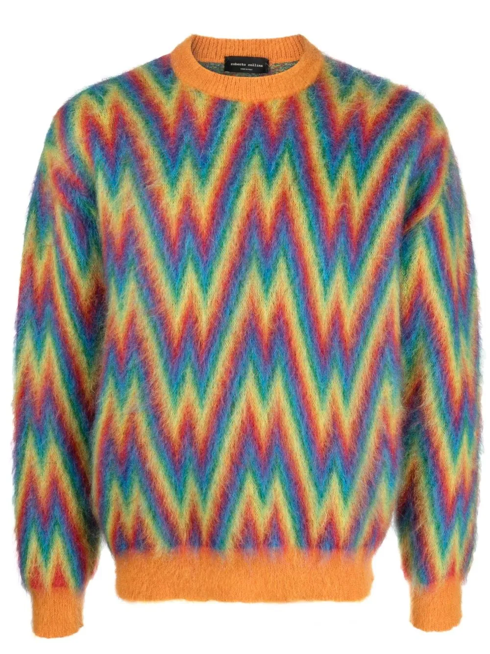 

Roberto Collina zig-zag pattern knit jumper - Orange