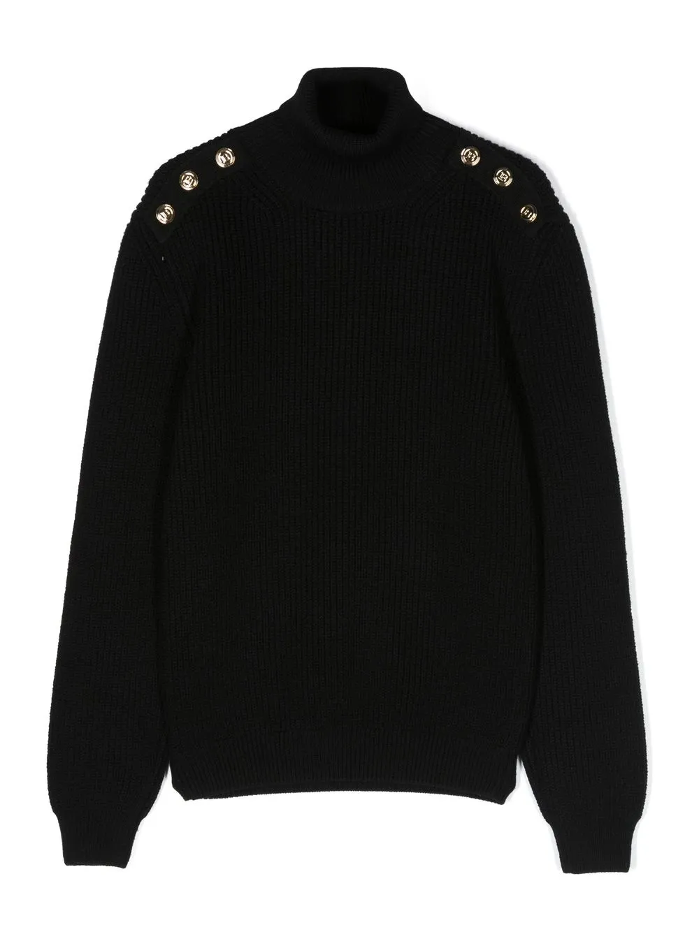 

Balmain Kids embossed-button rollneck sweater - Black