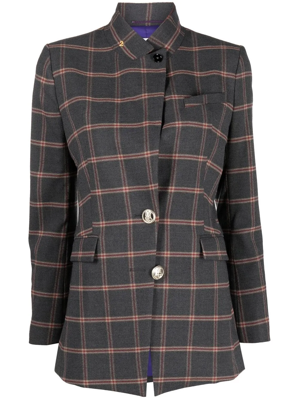 

Merci check-pattern single-breasted blazer - Grey