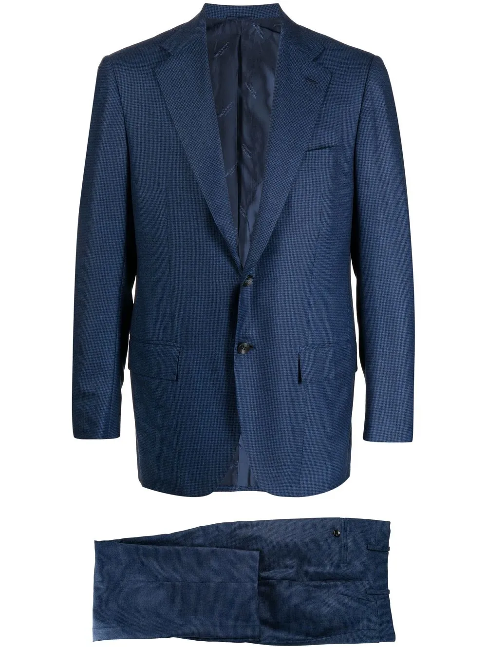 

Kiton single-breasted houndstooth suit - Blue