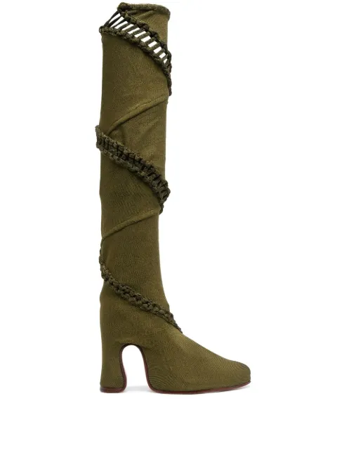 knitted knee high boots