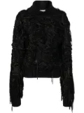 QUIRA fringed long-sleeve jumper - Black