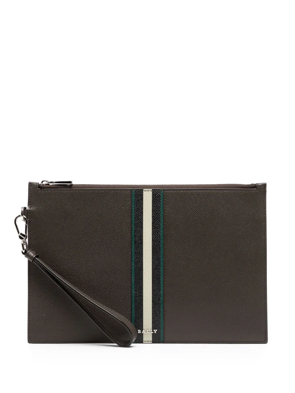 

Bally logo-plaque clutch bag - Brown