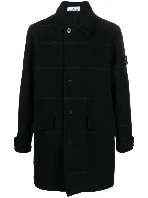 striped single-breasted coat