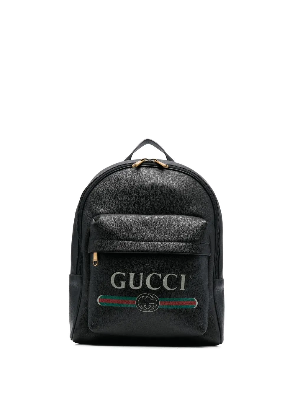 

Gucci Pre-Owned logo-print leather backpack - Black