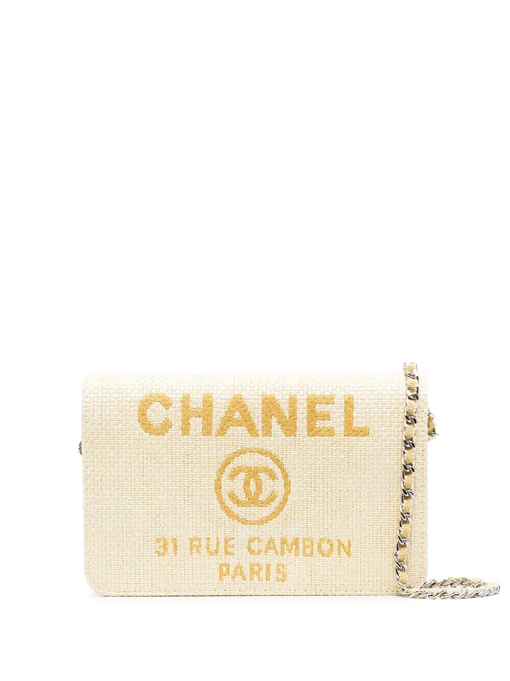 

Chanel Pre-Owned 2016-2017 Deauville tweed wallet-on-chain - Yellow