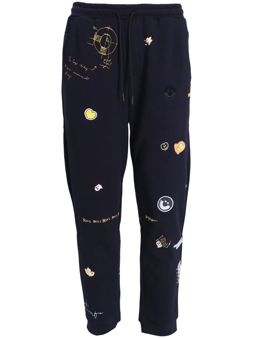 

BOSS graphic-pint drawstring track pants - Black