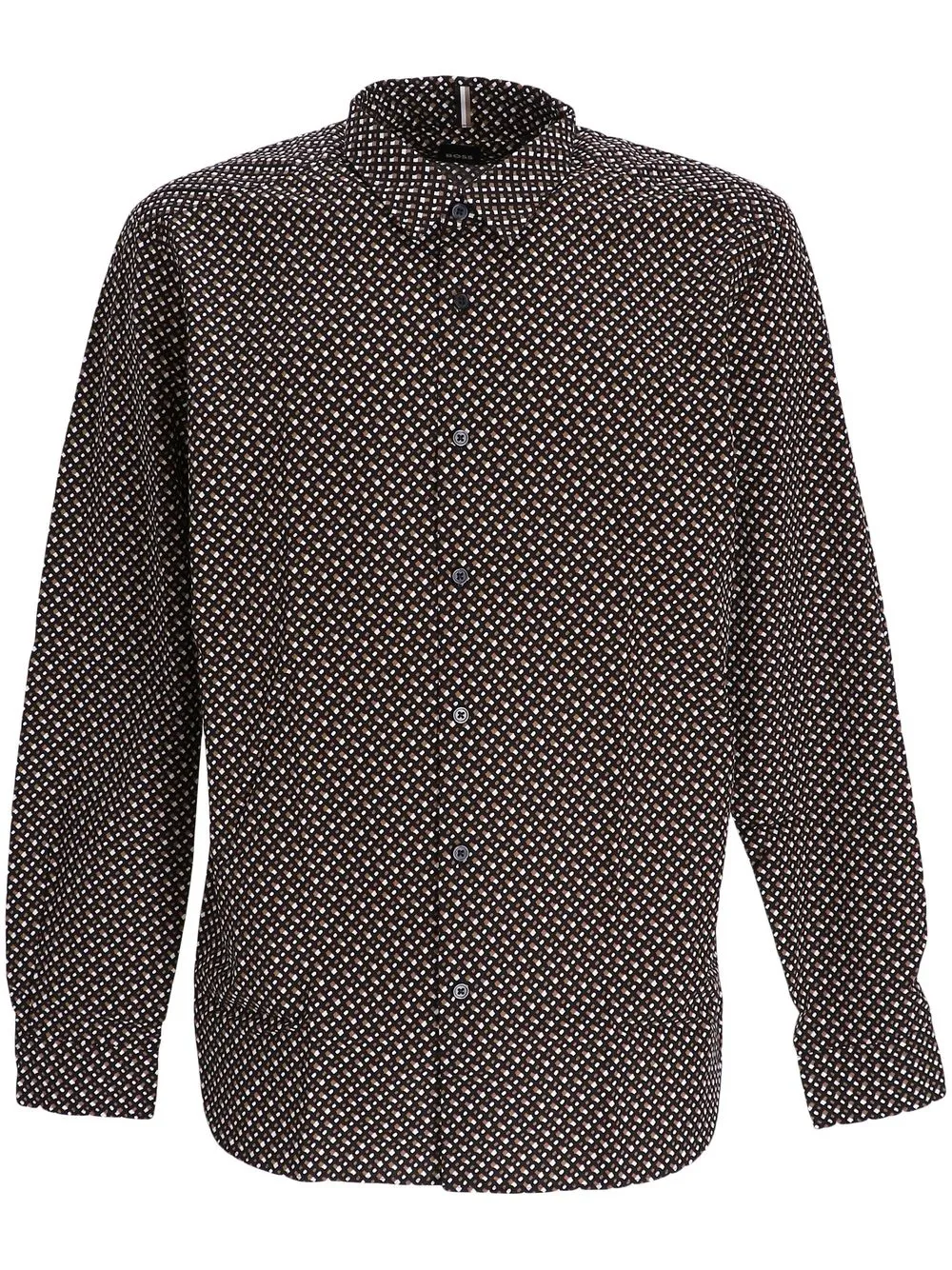 

BOSS micro-print long-sleeve shirt - Negro