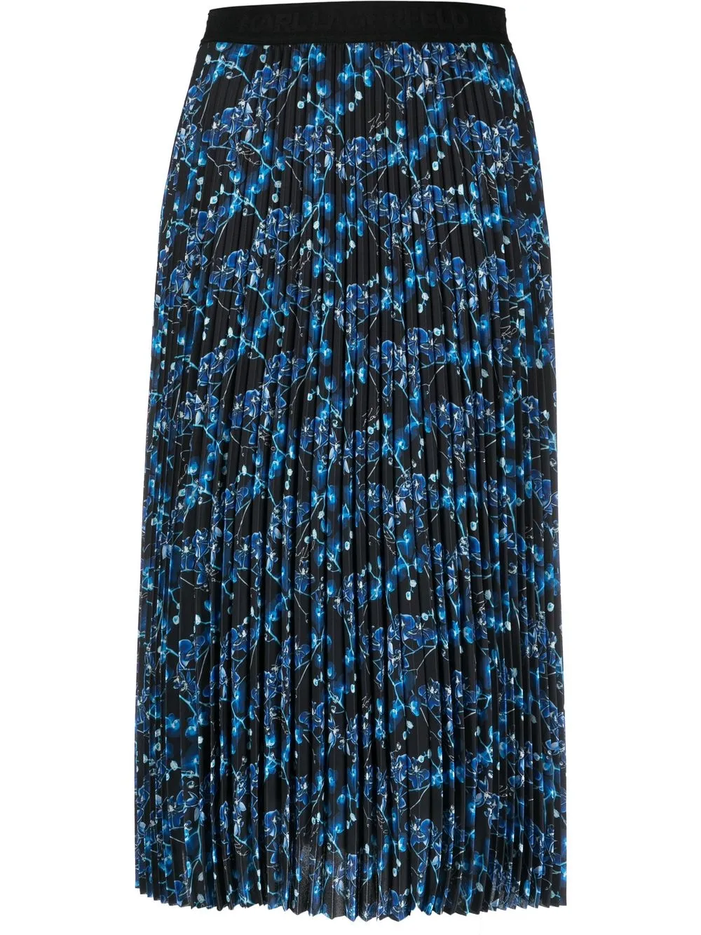 

Karl Lagerfeld floral-print pleated midi skirt - Black