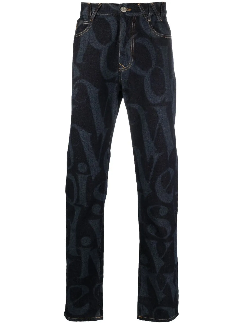 

Vivienne Westwood all-over logo tapered jeans - Blue