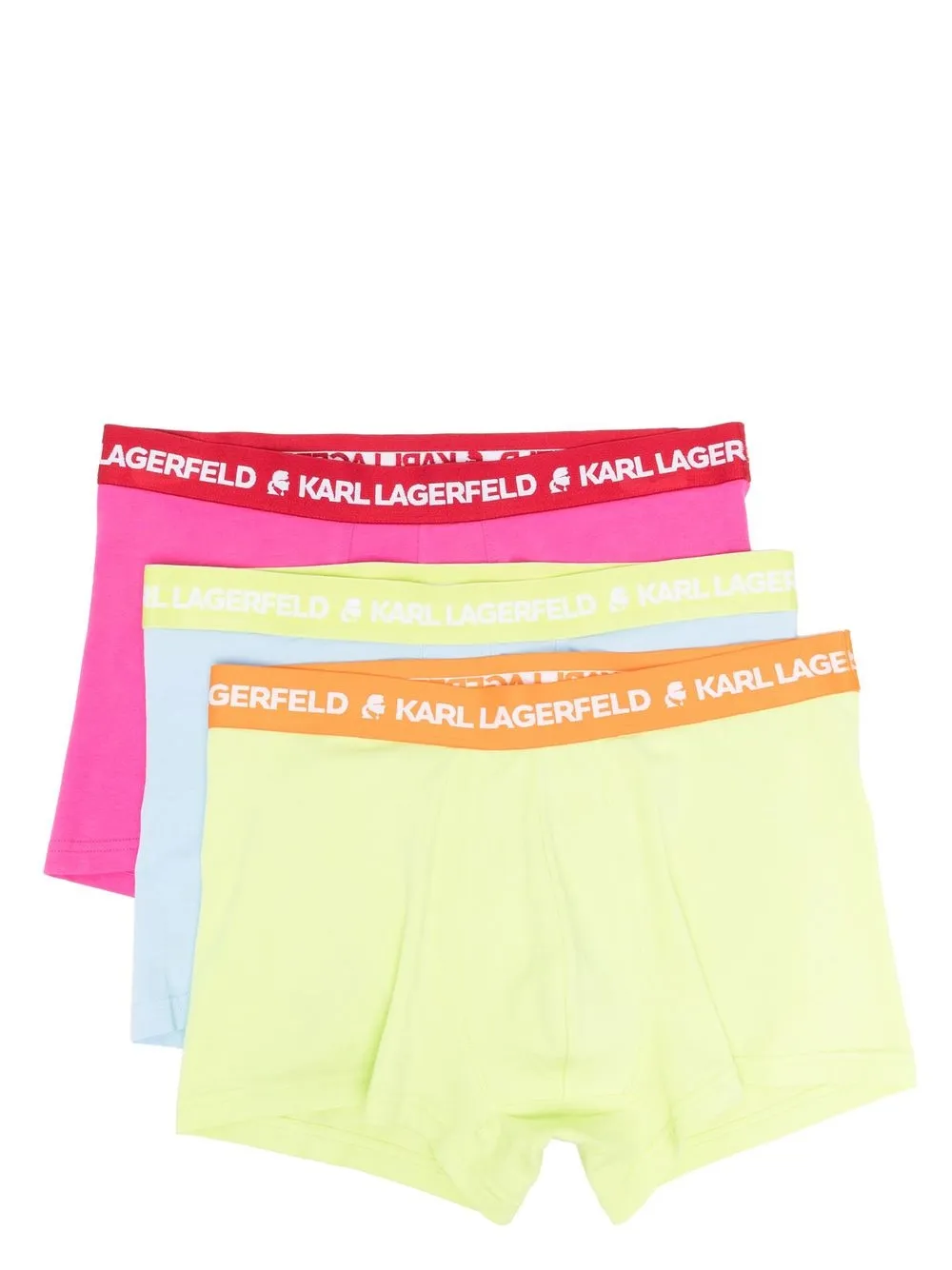 Karl Lagerfeld Logo-waist 3 Pack Boxers In Yellow